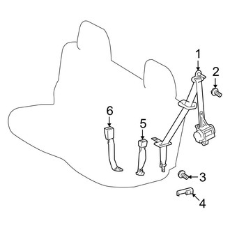 Toyota OE - Restraint Systems - Third Row Seat Belts (USA Built)