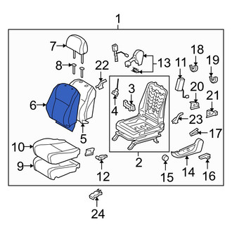 Toyota OE - Front Left Seat Back Cushion Cover
