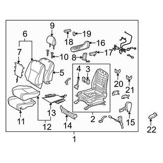 Toyota OE - Seats & Tracks - Passenger Seat Components (Japan Built, Power), (2.7L / 3.5L)