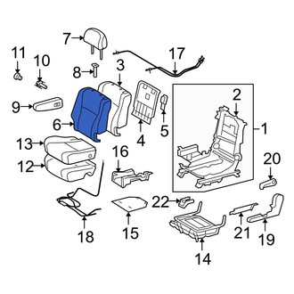Toyota OE - Center Left Seat Back Cushion Cover