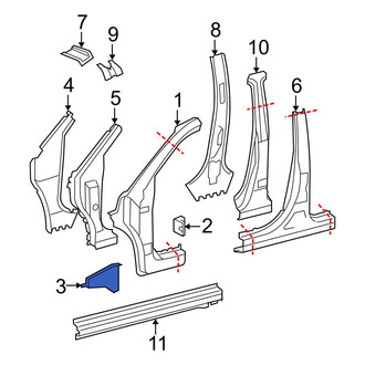 Toyota OE - Left Body A-Pillar Reinforcement Bracket