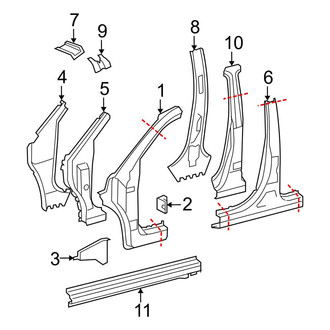 Toyota OE - Pillars, Rocker & Floor - Center Pillar & Rocker (USA Built), (Gas)