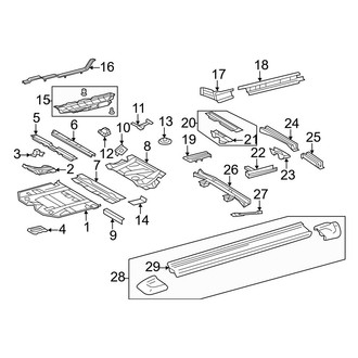 Toyota OE - Pillars, Rocker & Floor - Exterior Trim (USA Built, Dealer Installed Accessory)