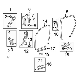 Toyota OE - Pillars, Rocker & Floor - Interior Trim (Japan Built), (2.7L / 3.5L)