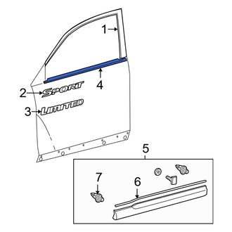 Toyota OE - Front Left Door Belt Molding