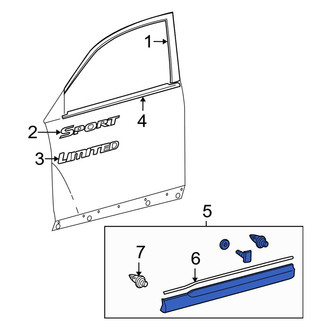 Toyota OE - Front Right Door Molding