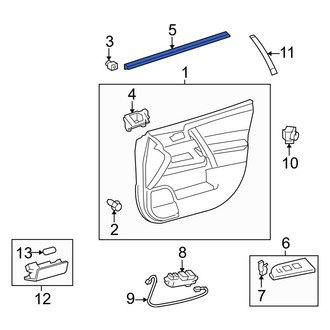 Toyota OE - Front Right Inner Door Window Belt Weatherstrip