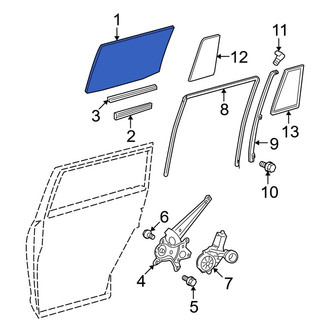 Toyota OE - Front Right Door Glass