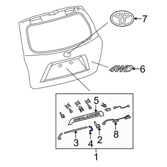 Toyota OE - Right Liftgate Finish Panel Gasket