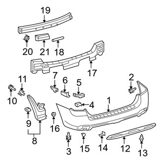 Toyota OE - Rear Bumper - Bumper & Components (Base / Base Premium / Limited / Sport / Sport Premium)