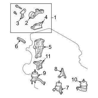 Toyota OE - Engine / Transaxle - Engine & Transmission Mounting (USA Built), (2.7L)
