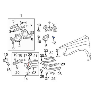 Toyota OE - Fender Insulator Clip