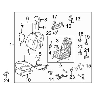 Toyota OE - Seats & Tracks - Passenger Seat Components (Manual), (FULL HYBRID EV-GAS (FHEV))