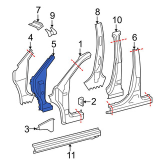 Toyota OE - Left Body A-Pillar Reinforcement