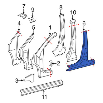 Toyota OE - Left Body B-Pillar and Rocker Panel