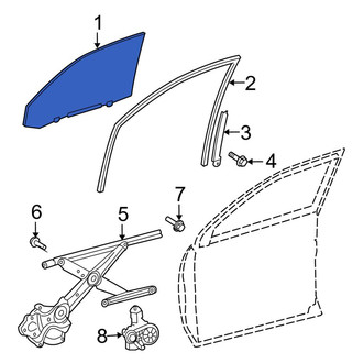 Toyota OE - Rear Left Forward Door Glass