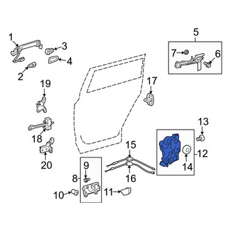 Toyota OE - Rear Right Door Latch Assembly