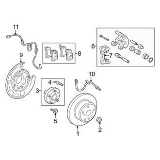 Toyota OE - Rear Suspension - Brake Components (Hybrid / Hybrid Limited)