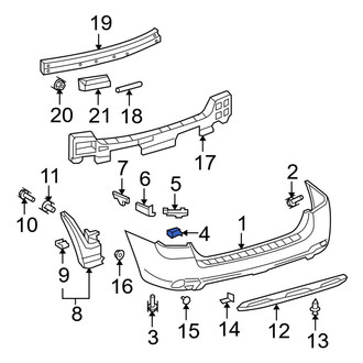 Toyota OE - Rear Bumper Cover Support Rail