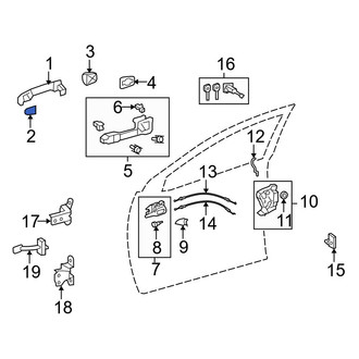 Toyota OE - Rear Exterior Door Handle Gasket