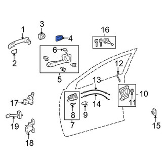 Toyota OE - Rear Exterior Door Handle Cover Gasket