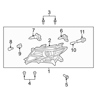 Toyota OE - Front Lamps - Headlamp Components (W/O HID Lamp)