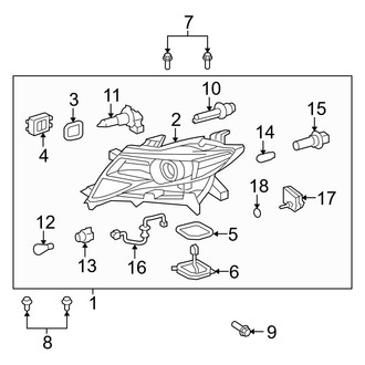 Toyota OE - Front Lamps - Headlamp Components (With HID Lamp)
