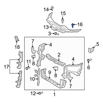 Toyota OE - Radiator Support Access Cover Clip