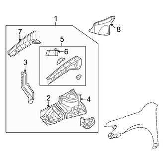 Toyota OE - Fender - Structural Components & Rails (Apron & Upper Rail Components)
