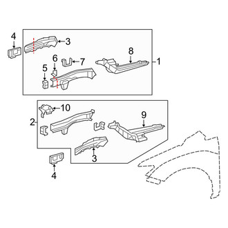 Toyota OE - Fender - Structural Components & Rails (Lower Rail Components)