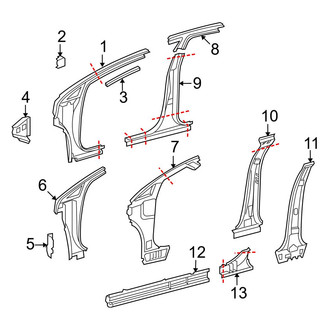 Toyota OE - Pillars, Rocker & Floor - Center Pillar & Rocker