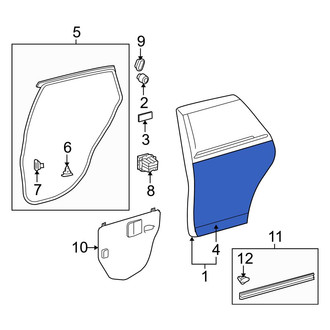 Toyota OE - Rear Left Outer Door Outer Panel