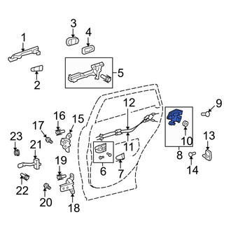Toyota OE - Rear Right Door Latch Assembly