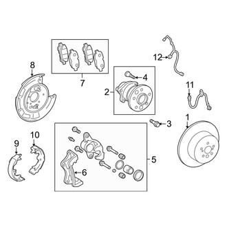 Toyota OE - Rear Suspension - Brake Components (LE / Limited / XLE FWD)