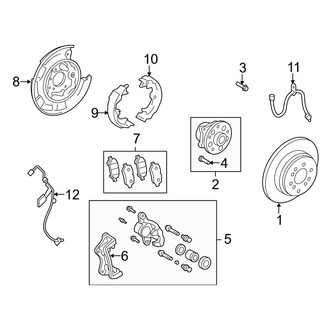 Toyota OE - Rear Suspension - Brake Components (LE / Limited / XLE AWD)