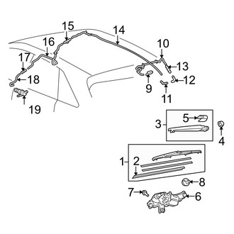 Toyota OE - Lift Gate - Wiper & Washer Components (LE / Limited / XLE)