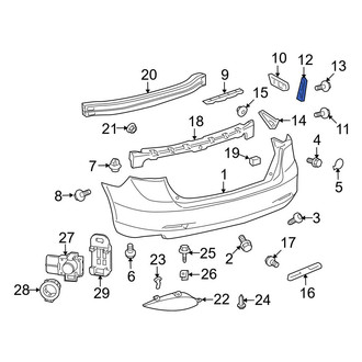 Toyota OE - Rear Left Bumper Cover Support Rail