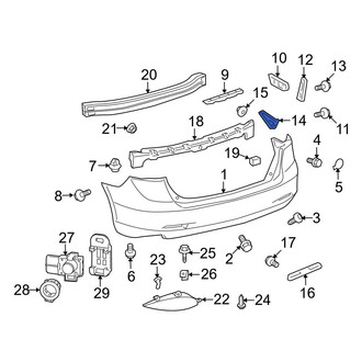 Toyota OE - Rear Left Bumper Cover Brace
