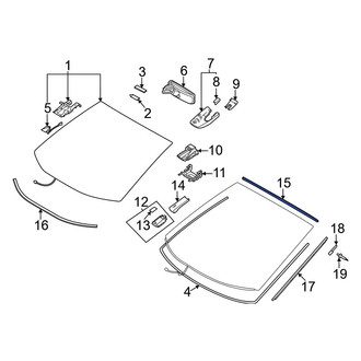 Toyota OE - Front Upper Windshield Molding