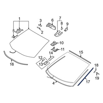 Toyota OE - Front Left Windshield Molding