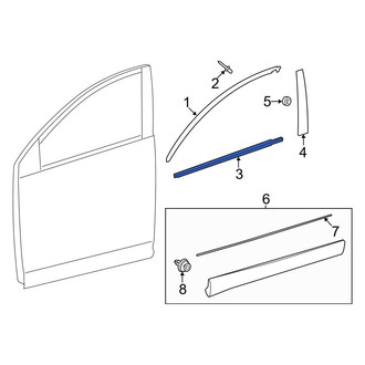 Toyota OE - Front Left Door Belt Molding