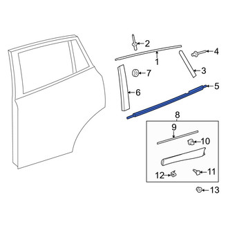 Toyota OE - Rear Right Door Belt Molding