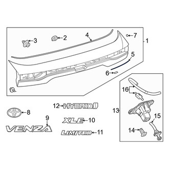 Toyota OE - Rear Liftgate Finish Panel Gasket