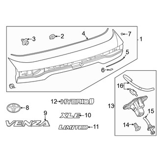 Toyota OE - Lift Gate - Exterior Trim