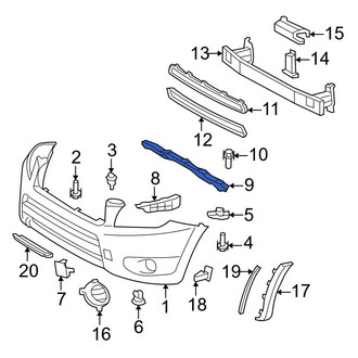 Toyota OE - Front Upper Bumper Cover Support Rail