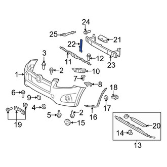 Toyota OE - Front Center Bumper Cover Support Rail