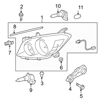 Toyota OE - Front Lamps - Headlamp Components