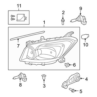 Toyota OE - Front Lamps - Headlamp Components