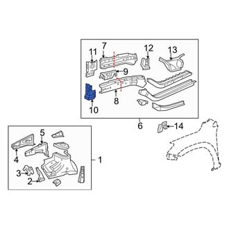 Toyota OE - Front Left Bumper Cover Reinforcement Beam Bracket