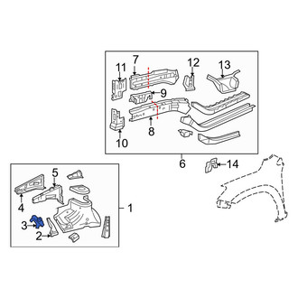 Toyota OE - Front Left Fender Extension Panel